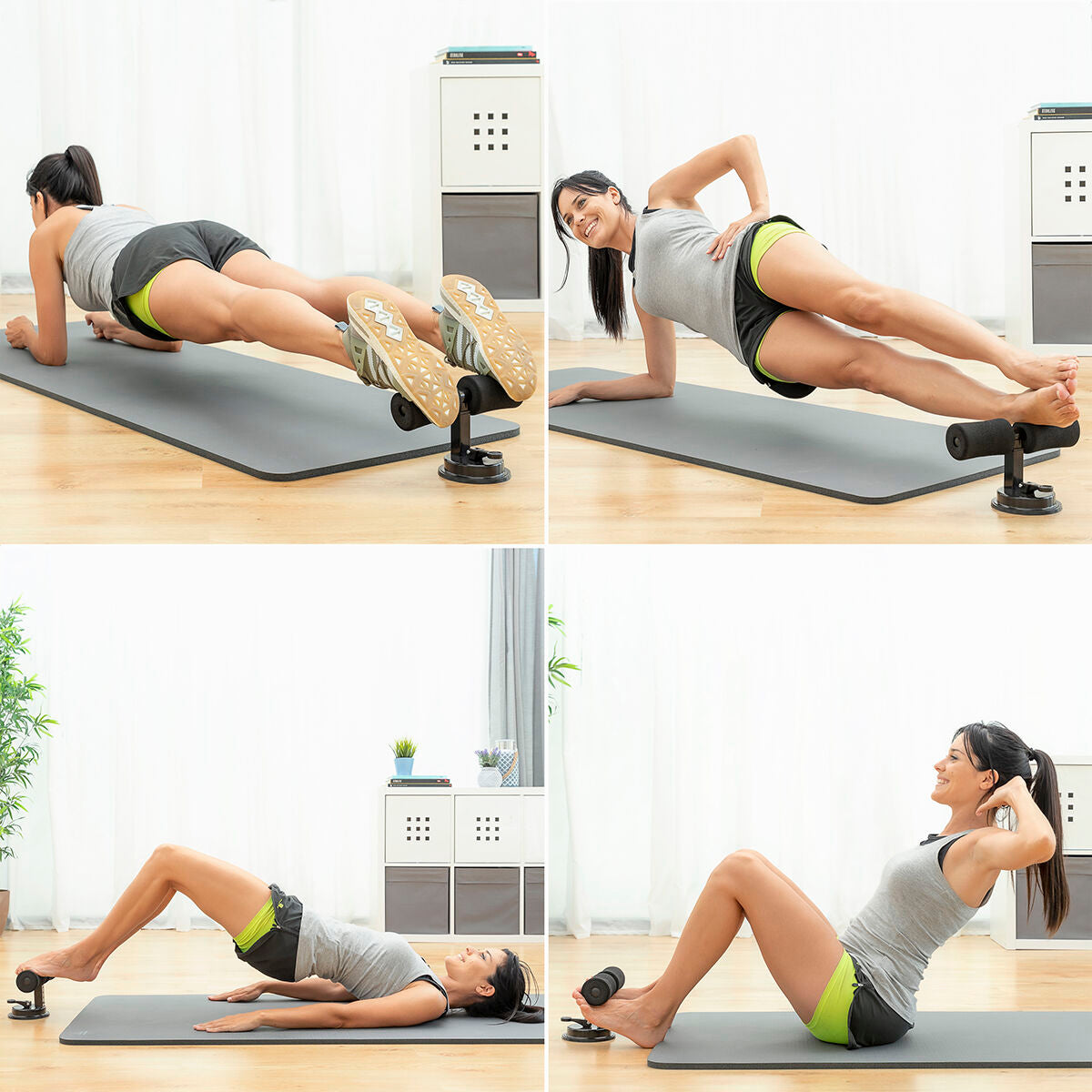 Sit-up Bar for Abdominals with Suction Pad and Exercise Guide CoreUp InnovaGoods-7
