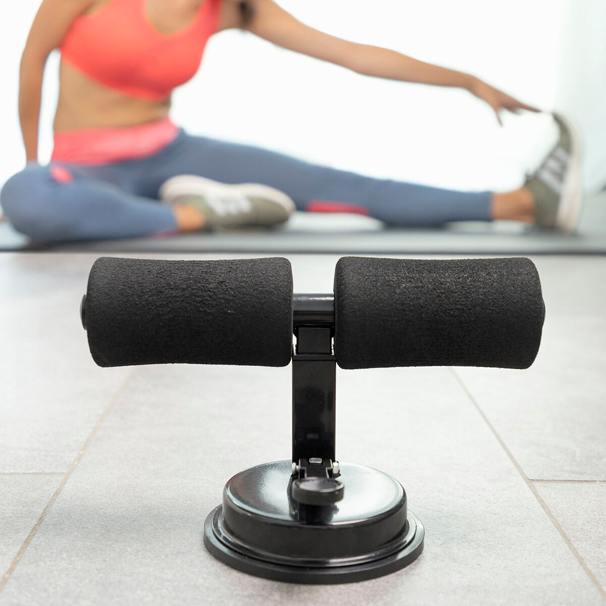 Sit-up Bar for Abdominals with Suction Pad and Exercise Guide CoreUp InnovaGoods-5