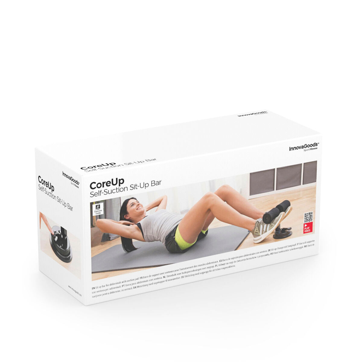 Sit-up Bar for Abdominals with Suction Pad and Exercise Guide CoreUp InnovaGoods-1
